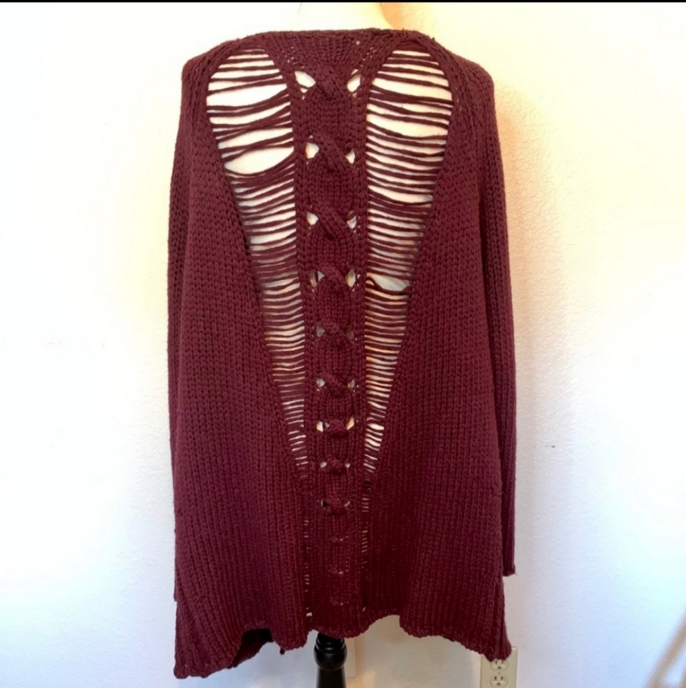 Oversized Free People Plum Cardigan